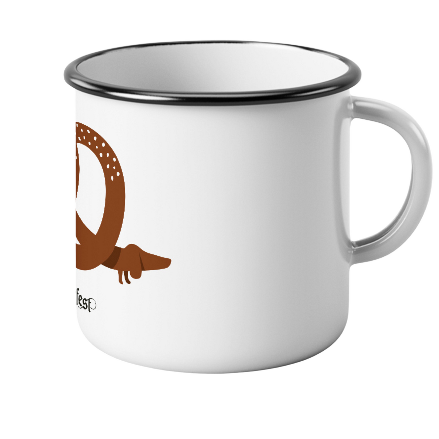 Oktoberfest™ Emaille Tasse Brezndackel