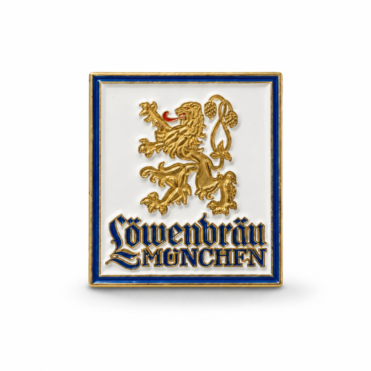 Anstecker Löwenbräu Logo Weiß