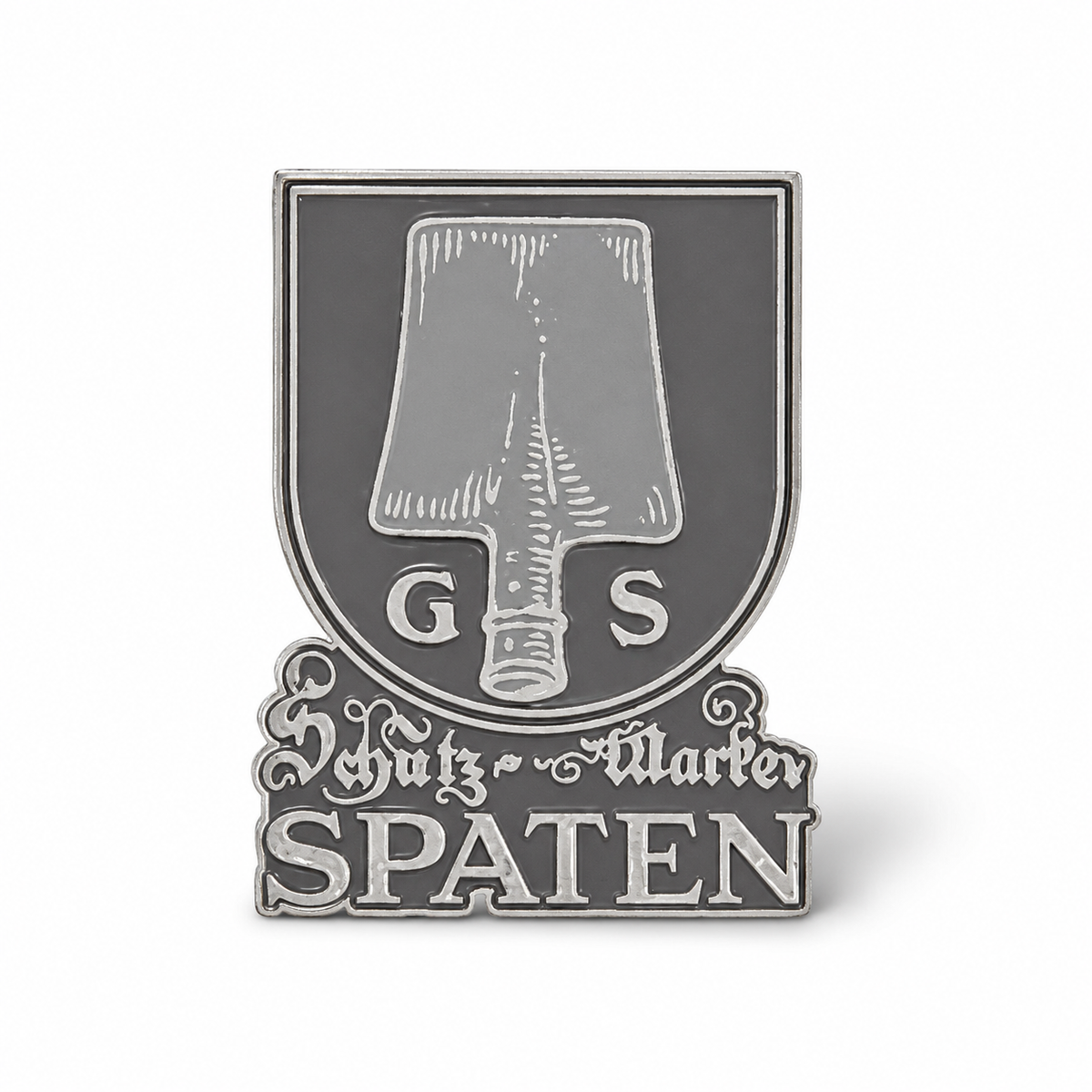 Anstecker Spaten Logo klein silber