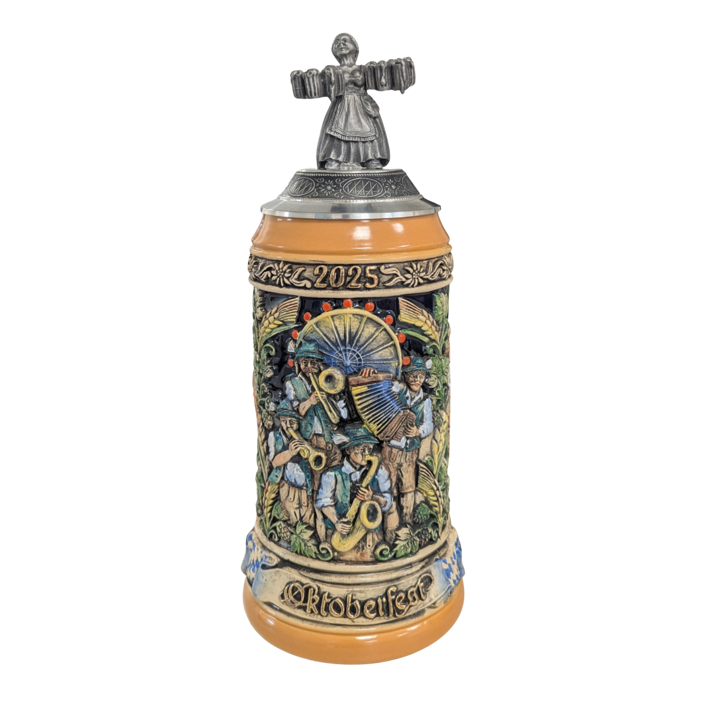 Oktoberfest™ Relief-Sonderkrug Motiv 2025 mit Zinndeckel Zensi