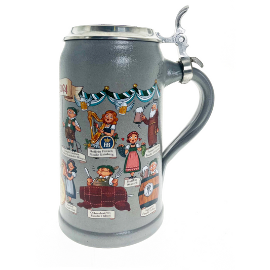 Wiesnwirte Krug 2024 genuine salt glazed with pewter lid