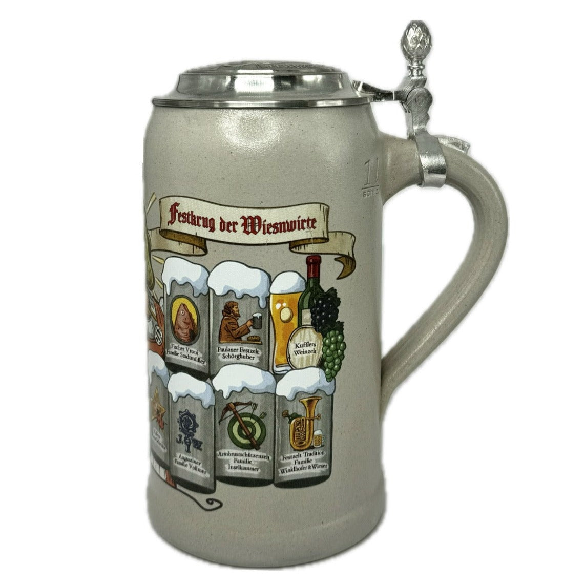 Wiesnwirte Krug 2022 genuine salt glazed with pewter lid