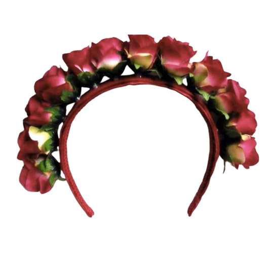 Blumenhaarreif Rosenrot