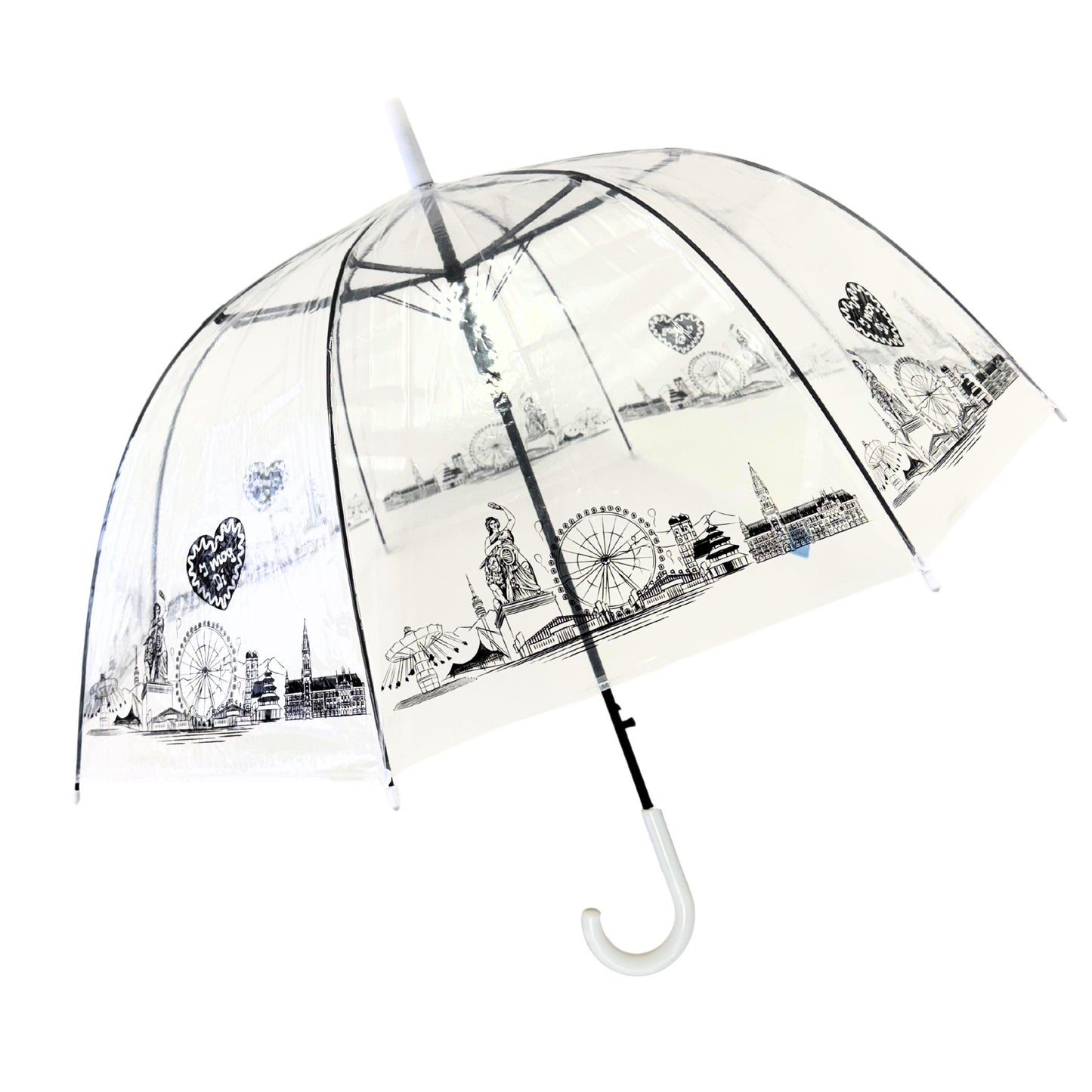 Stockschirm durchsichtig München Silhouette