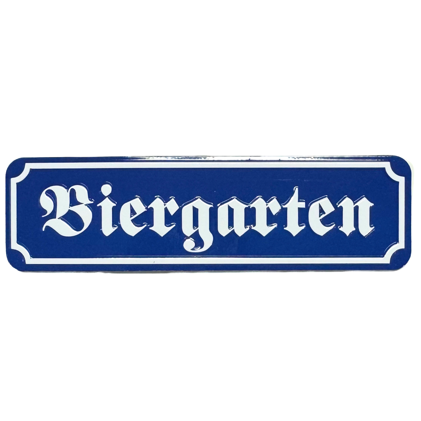 Blechmagnet Biergarten  Straßenschild
