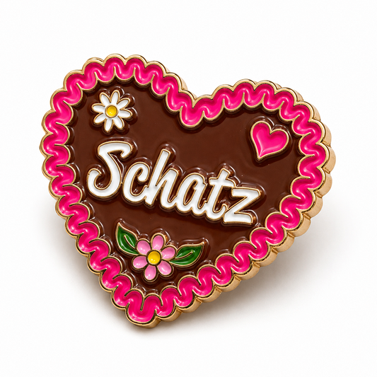 Anstecker Lebkuchenherz "Schatz"