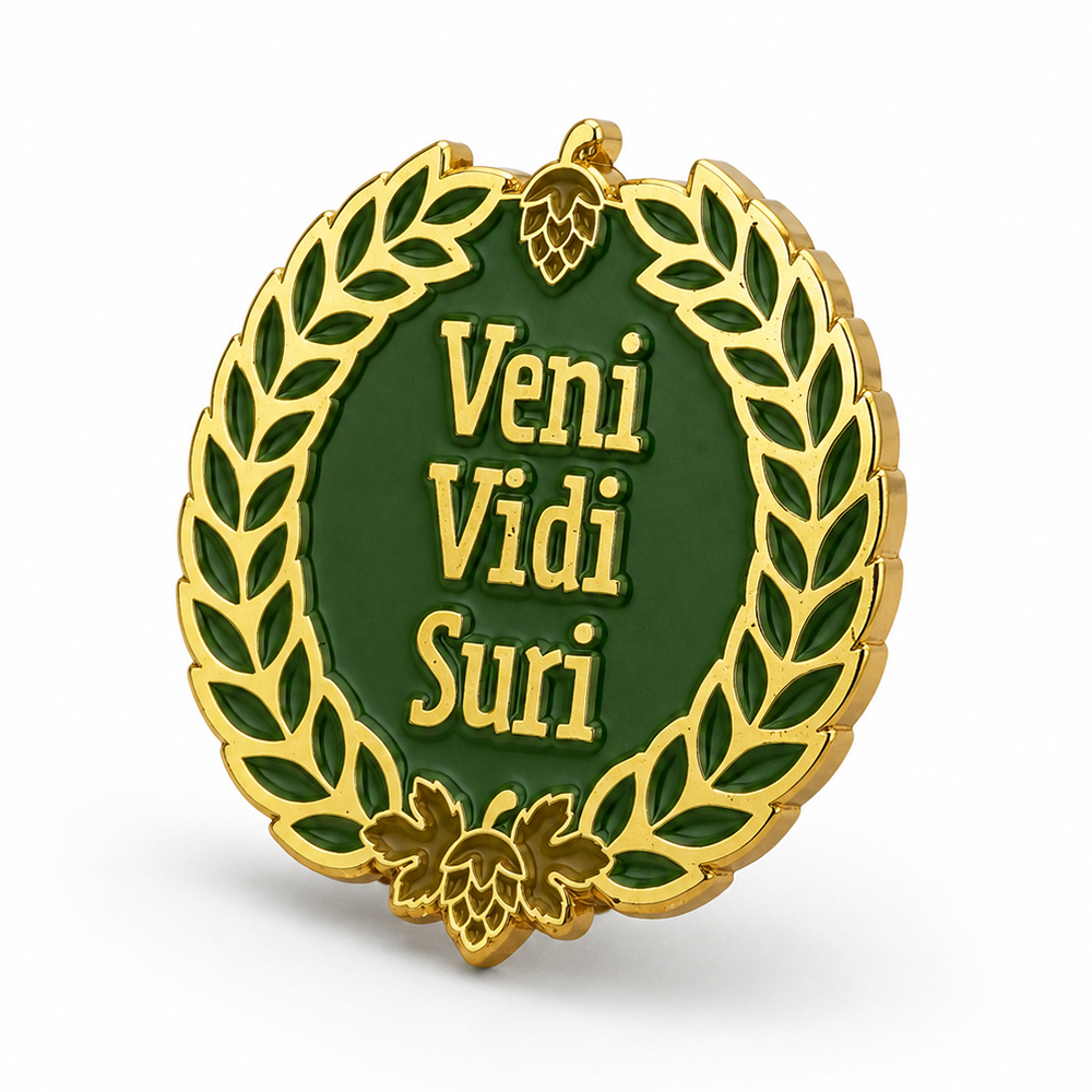 Anstecker Spruch Veni Vidi Suri