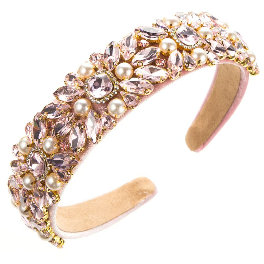 Haarreif Diamant rosa