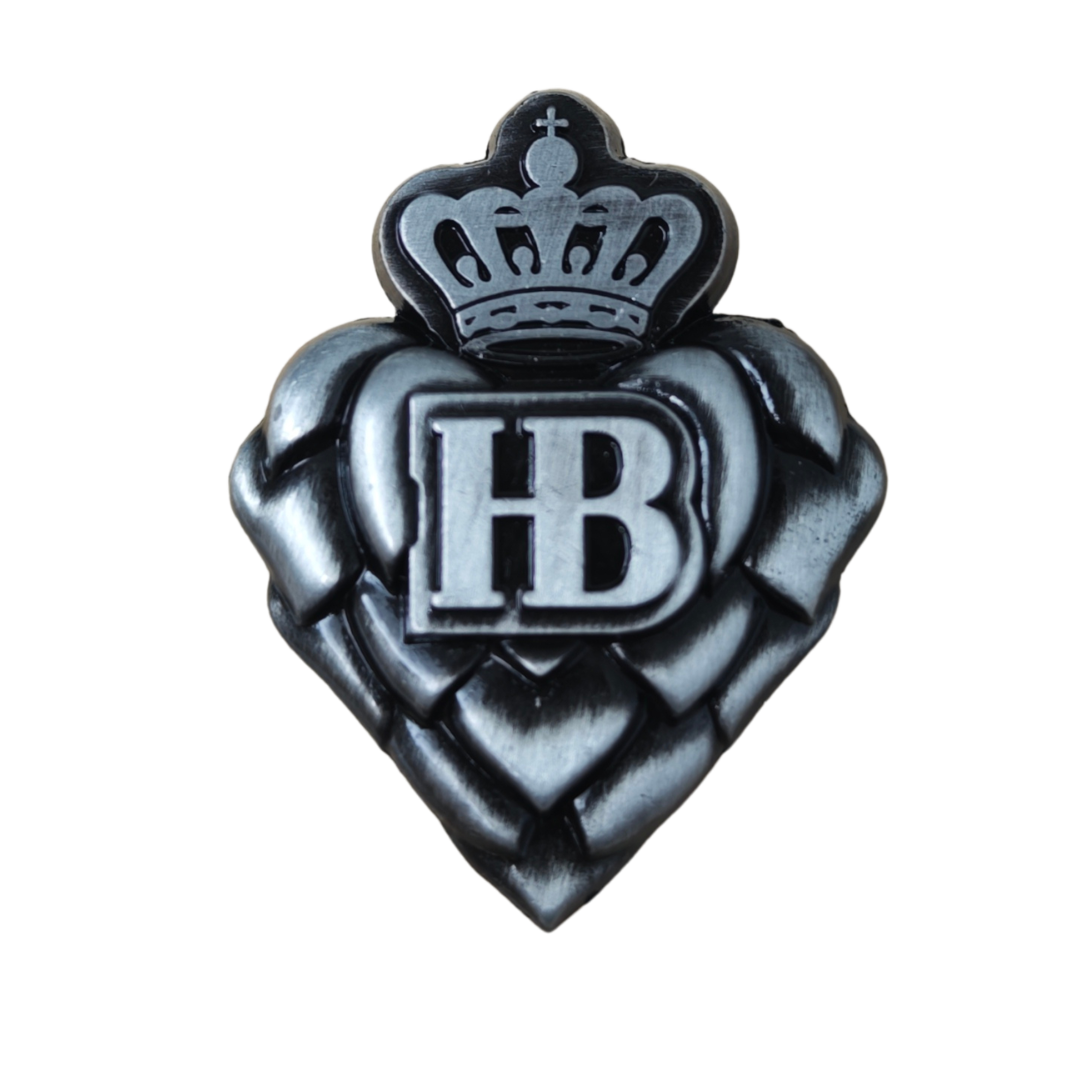 Pin "Hopfen HB", antik-silber