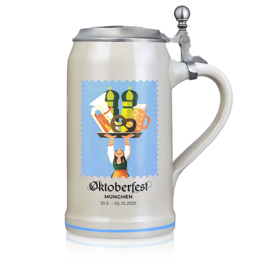 Offizieller Oktoberfest™ Krug 2025 mit Zinndeckel