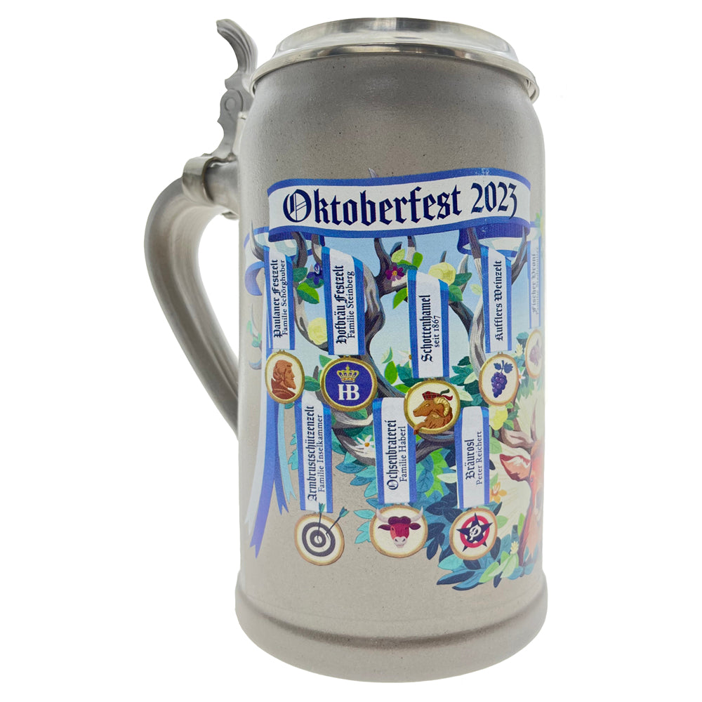 Wiesnwirte Krug 2023 genuine salt glazed with pewter lid