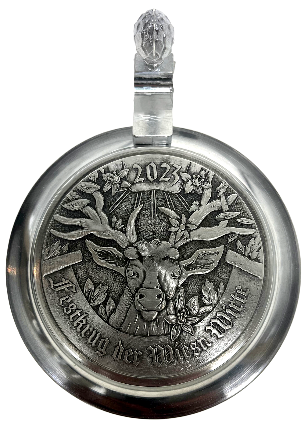 Wiesnwirte Krug 2023 genuine salt glazed with pewter lid