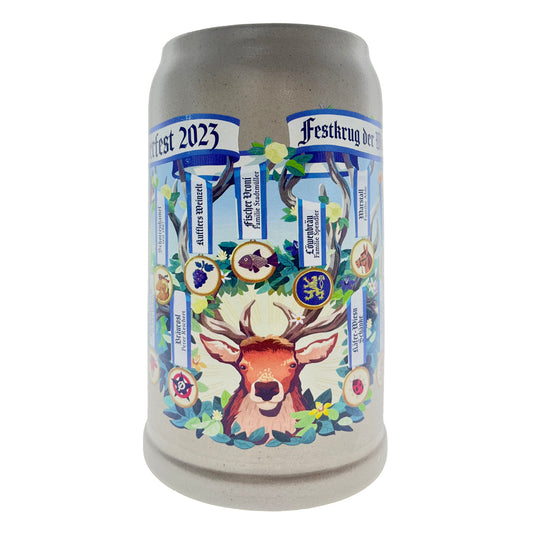 Wiesnwirte Krug 2023 genuine salt glazed without pewter lid