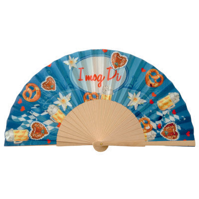 Bavarian wooden fan - I mog Di - blue