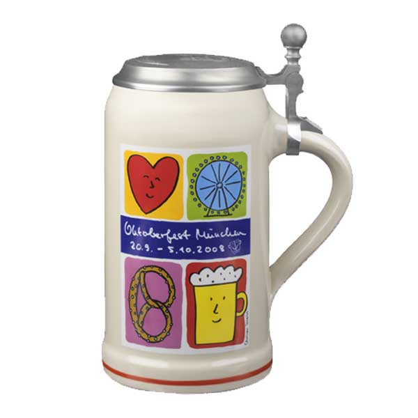 Official Wiesn mug with pewter lid (2008)