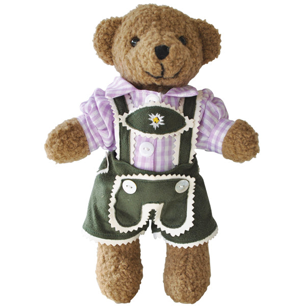 Bavarian Teddy Buam Lila Traditional Shirt 25cm