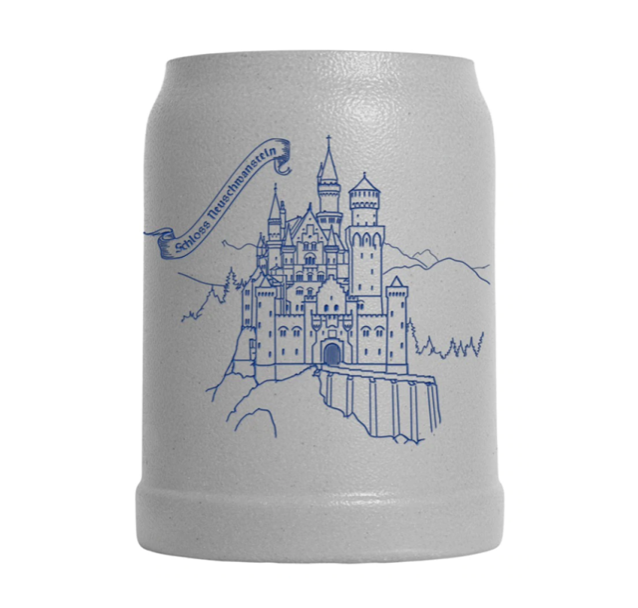 Salzglasierter Krug Schloss Neuschwanstein 0,5L