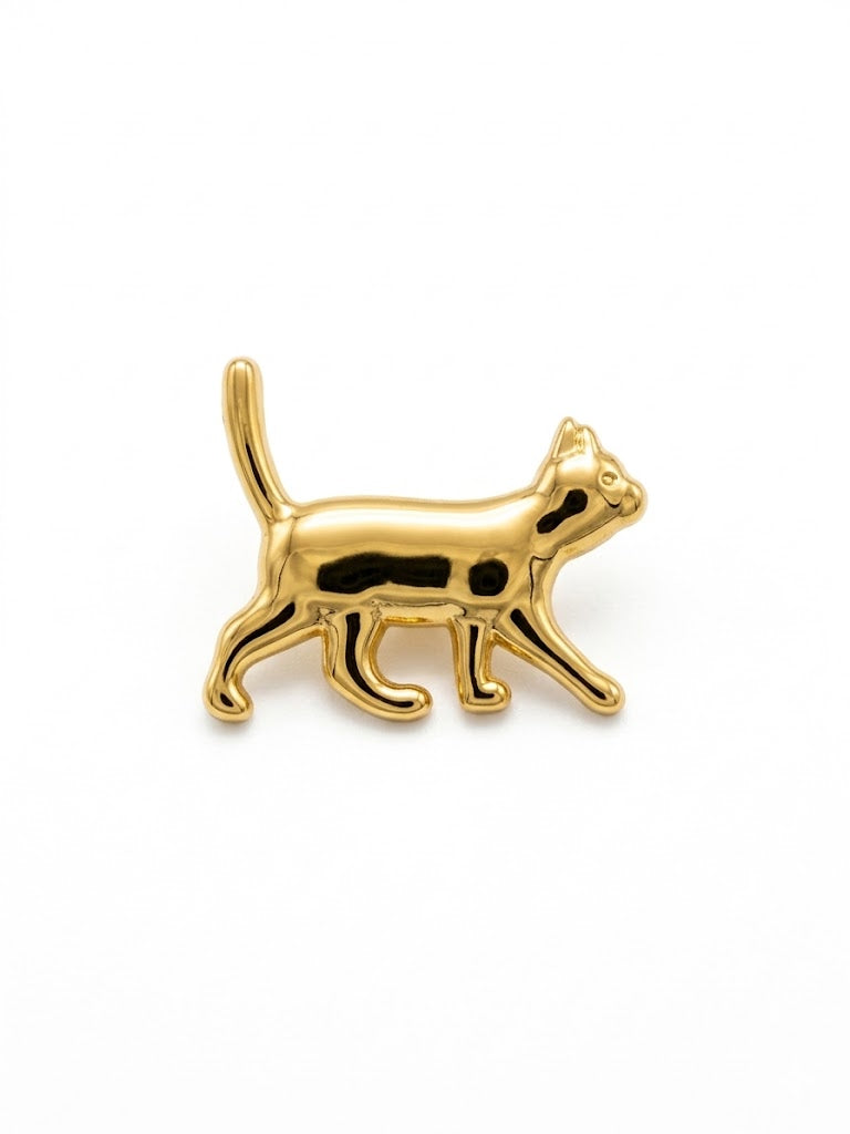 Anstecker Katze gold