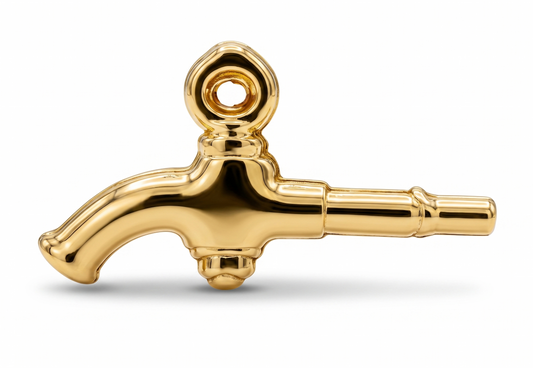 Anstecker Zapfhahn gold