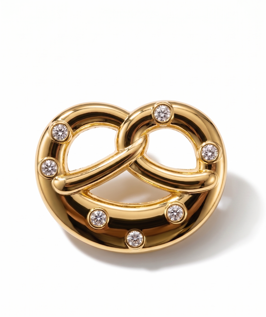 Anstecker Brezn gold mit Strass