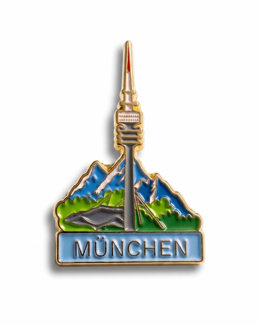 Anstecker Olympiaturm Panorama München