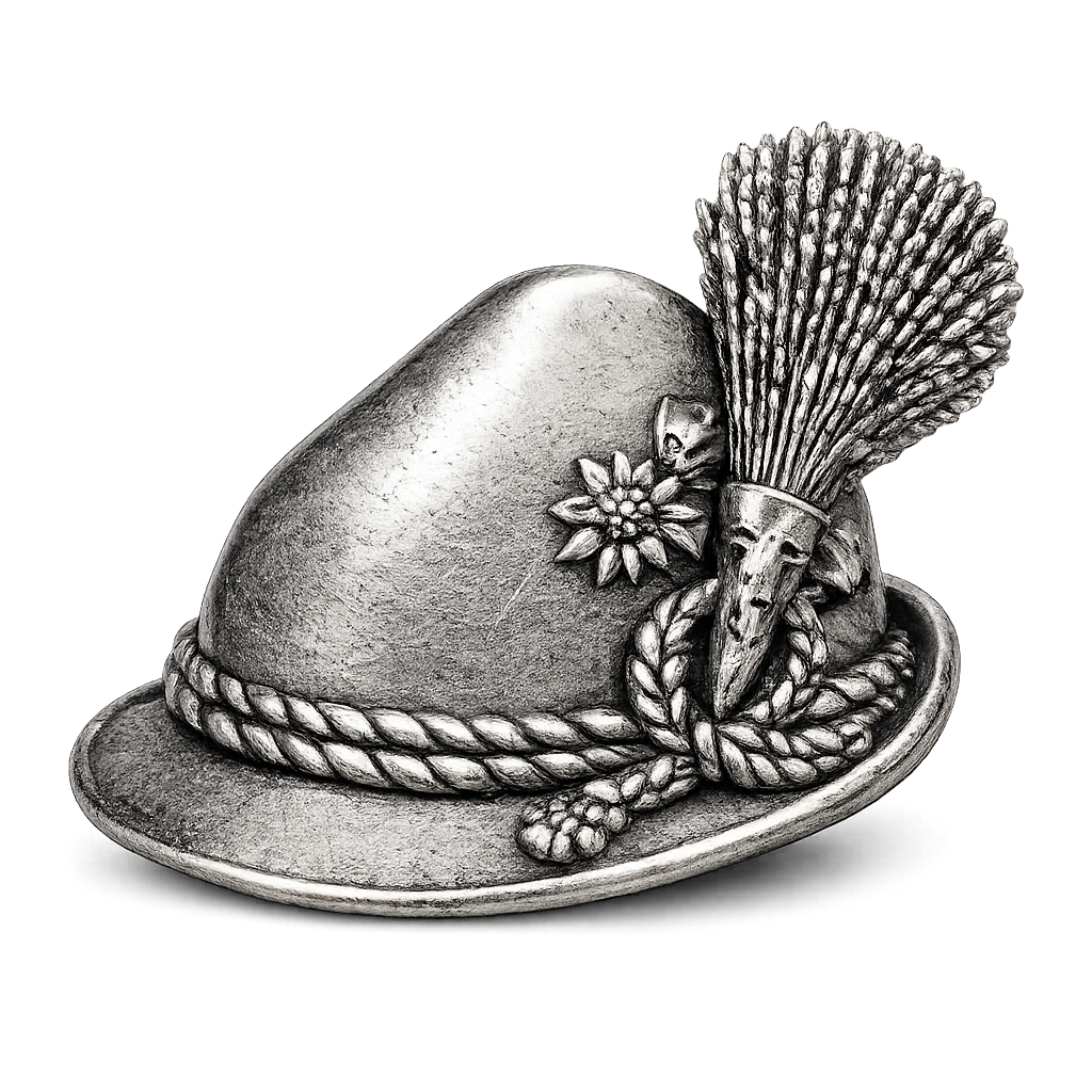 Anstecker Hut silber
