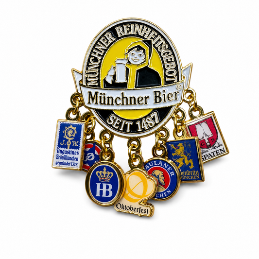 Anstecker Oktoberfest™ Brosche VMB mit Brauereien Charms