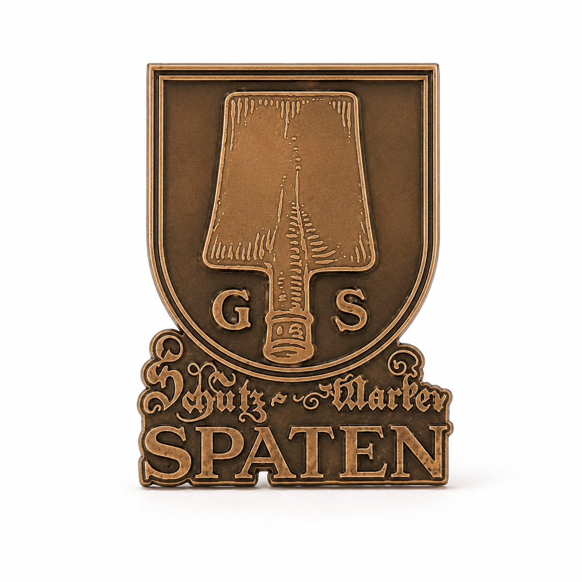 Anstecker Spaten Logo klein bronze