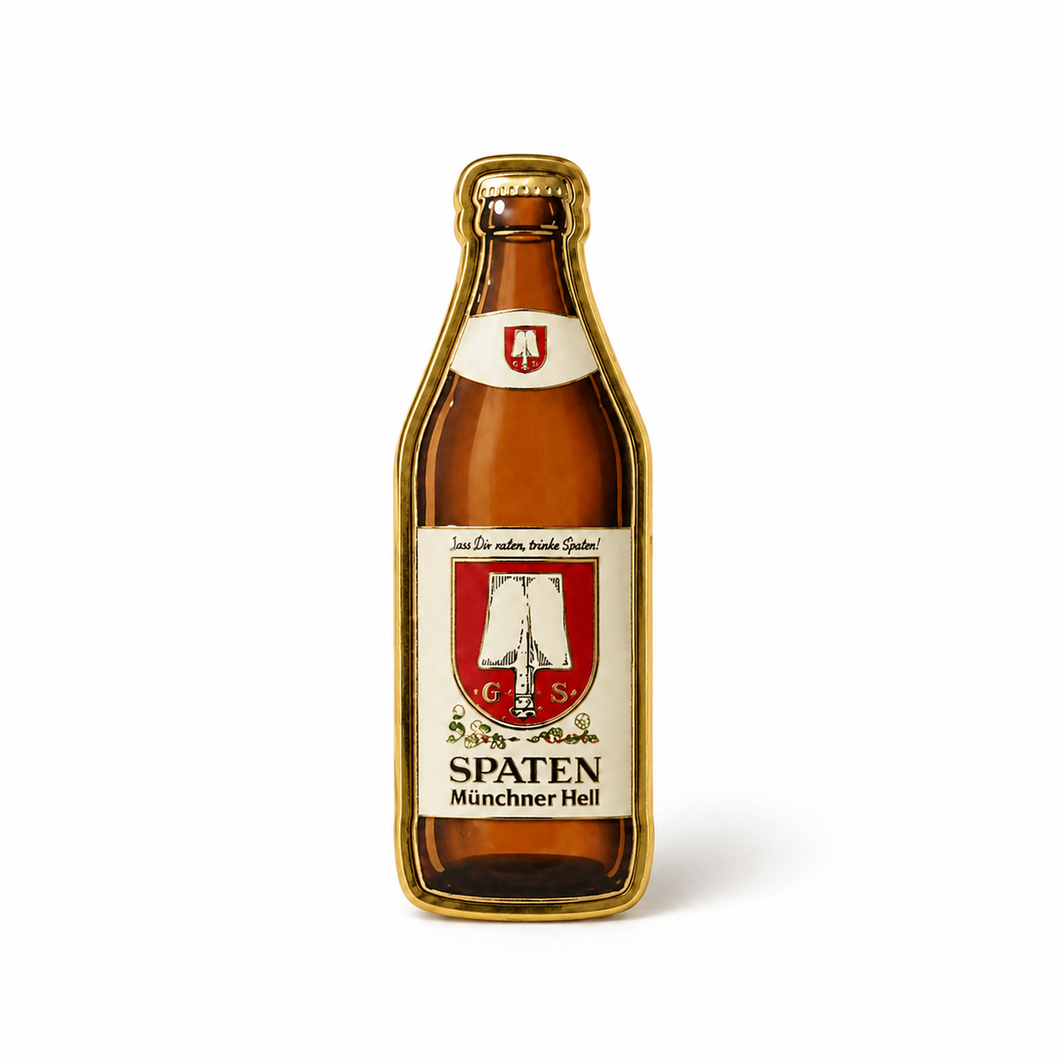Anstecker Spaten Bierflasche