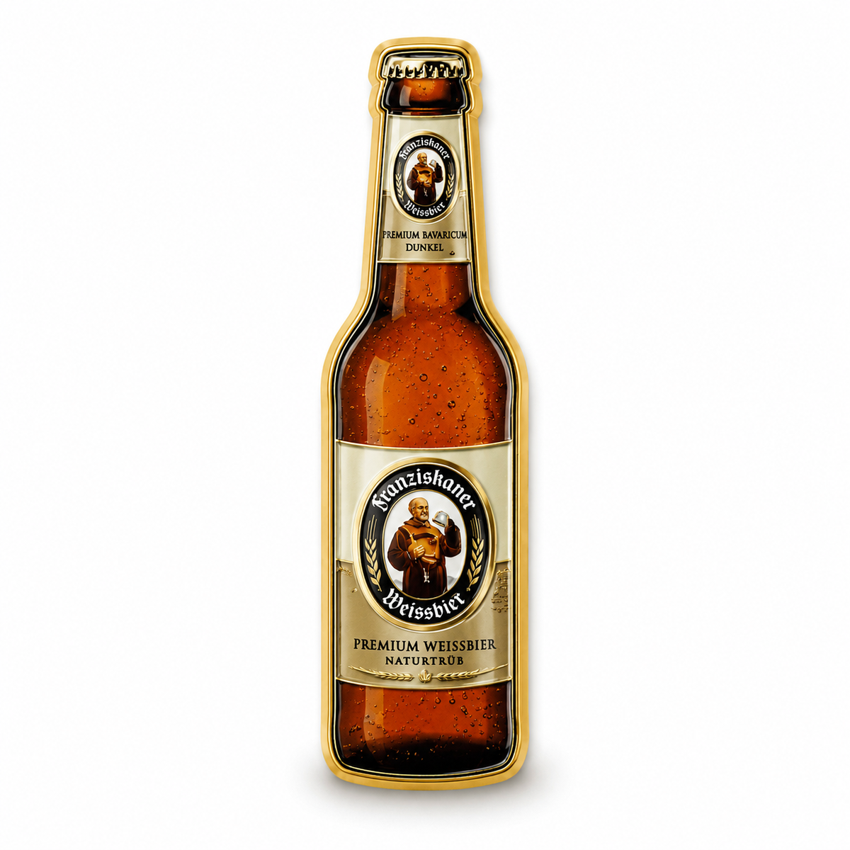 Anstecker Franziskaner Bierflasche