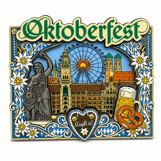 Oktoberfest™ Holzmagnet Rathaus, Frauenkirche