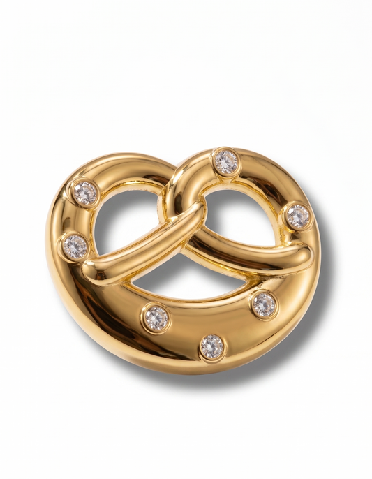 Anstecker Brezn gold mit Strass