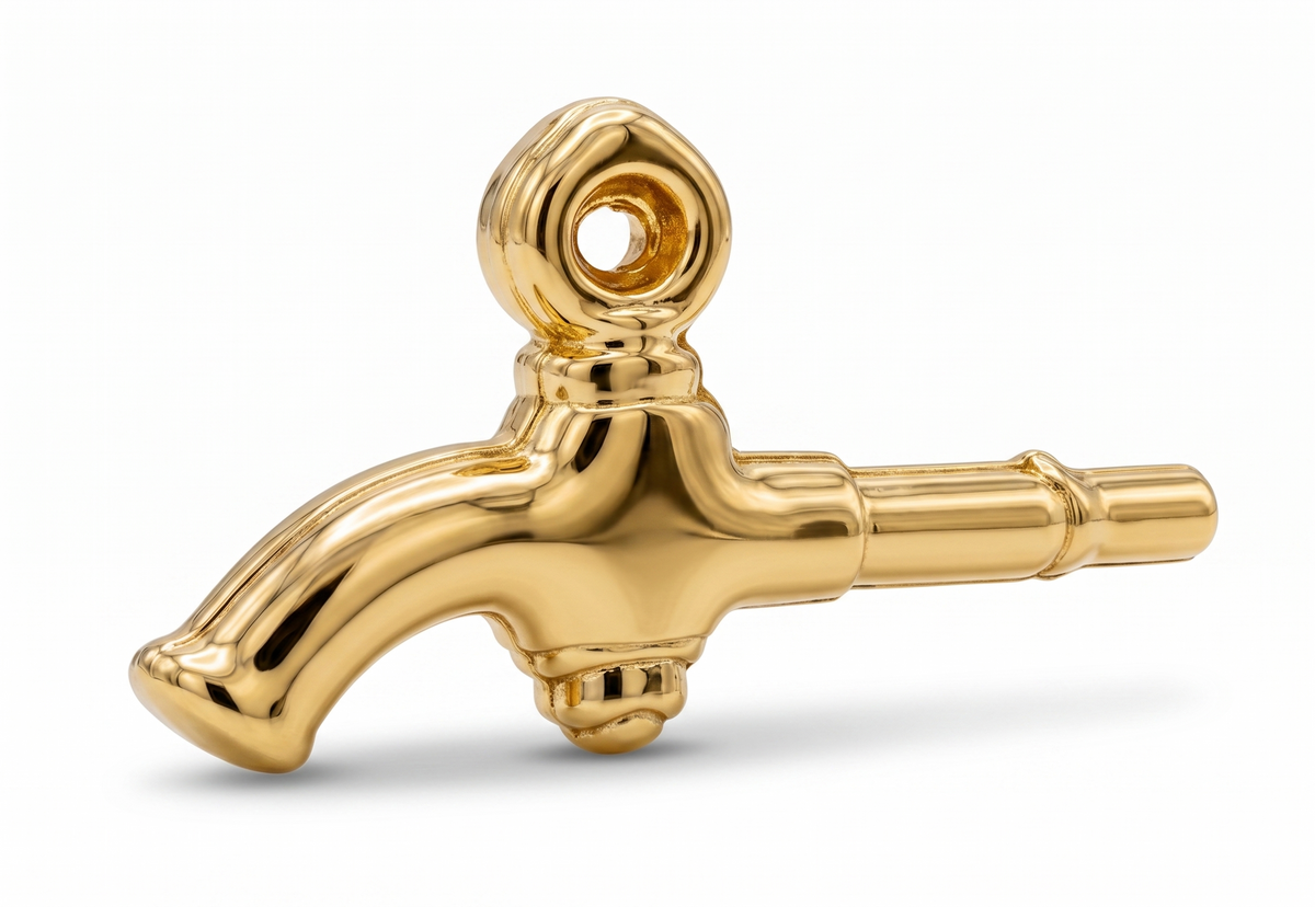 Anstecker Zapfhahn gold