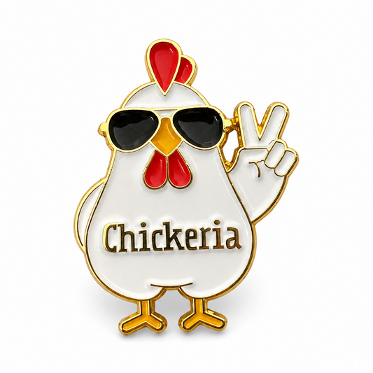Anstecker Spruch "Chickeria" bunt
