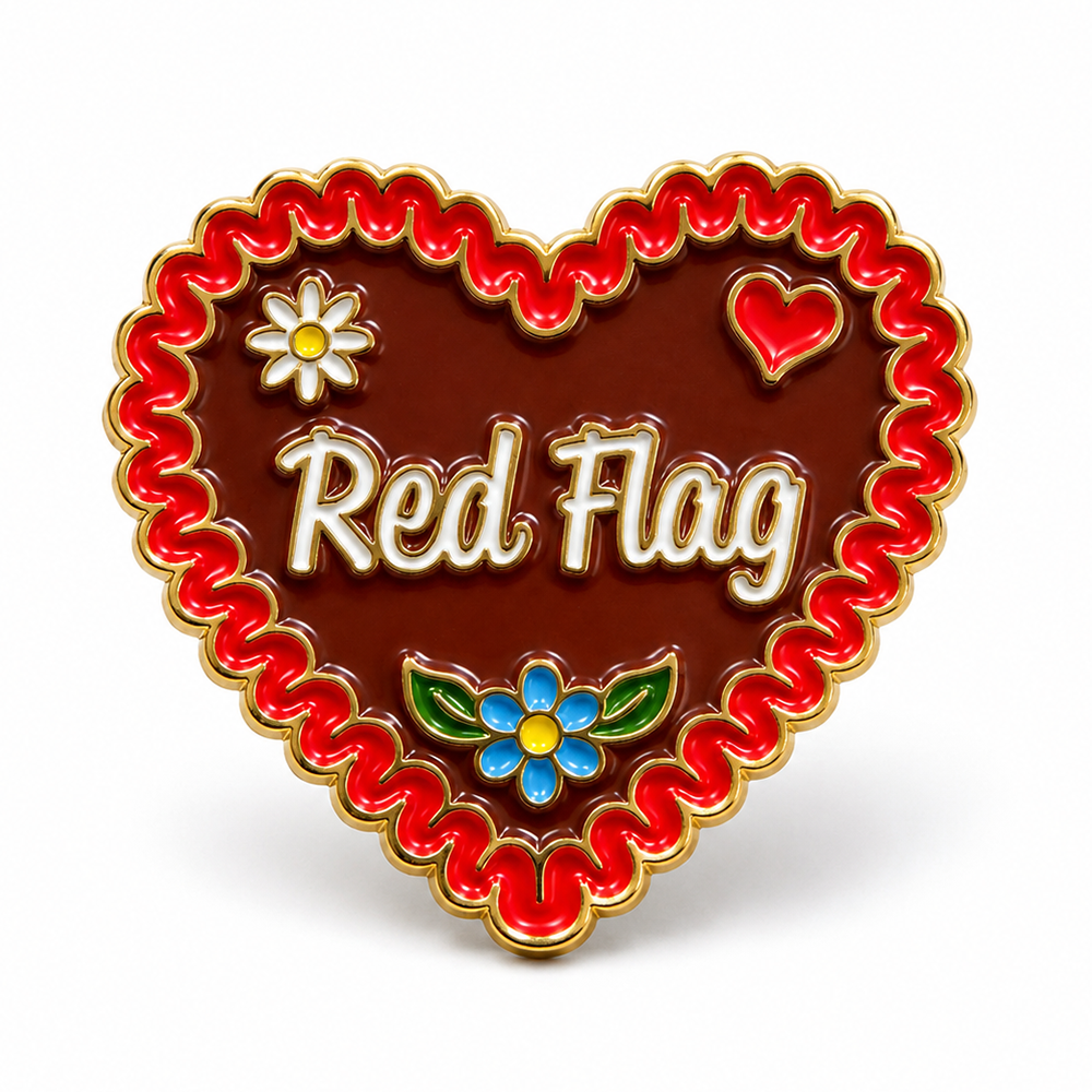Anstecker Lebkuchenherz "Red Flag"