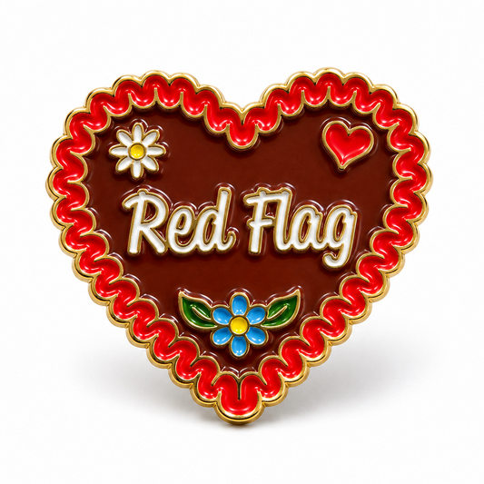 Anstecker Lebkuchenherz "Red Flag"