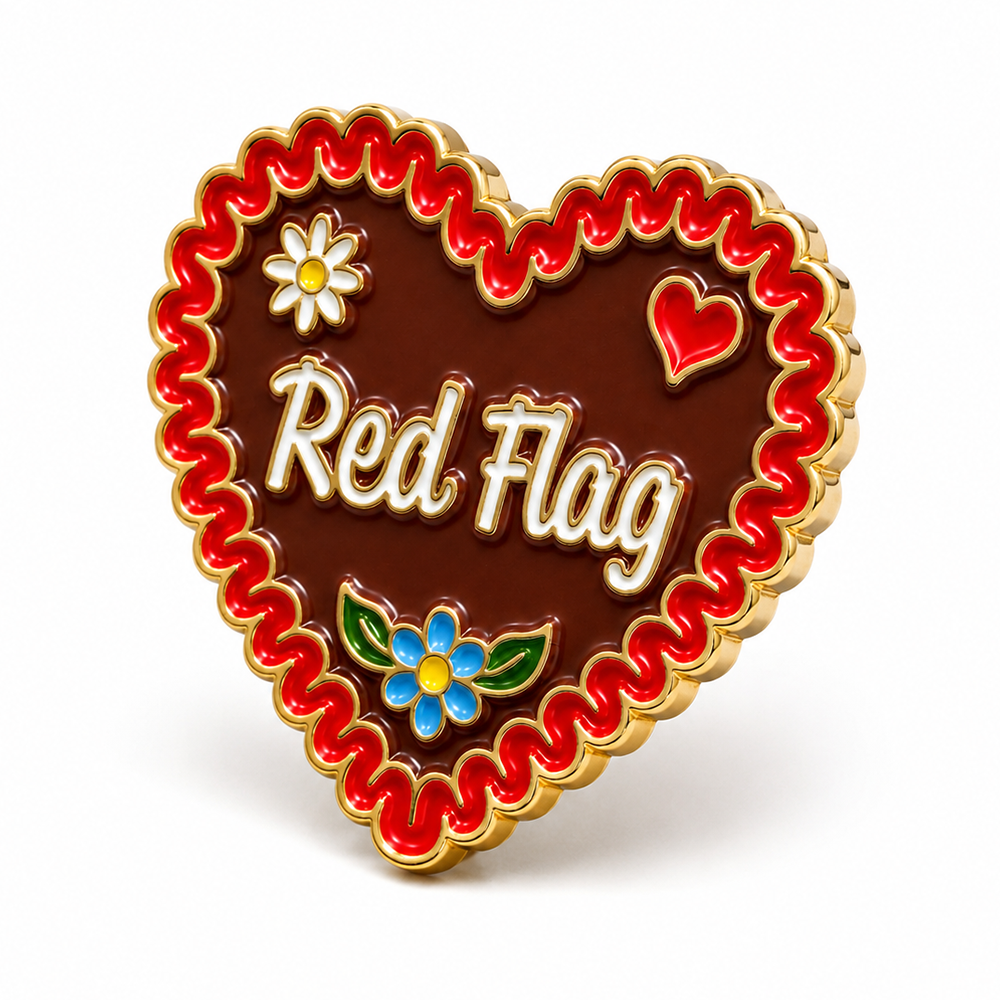 Anstecker Lebkuchenherz "Red Flag"