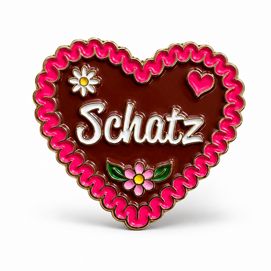 Anstecker Lebkuchenherz "Schatz"