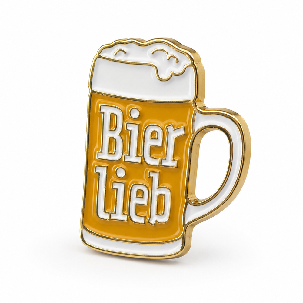 Anstecker Spruch "Bier lieb" bunt