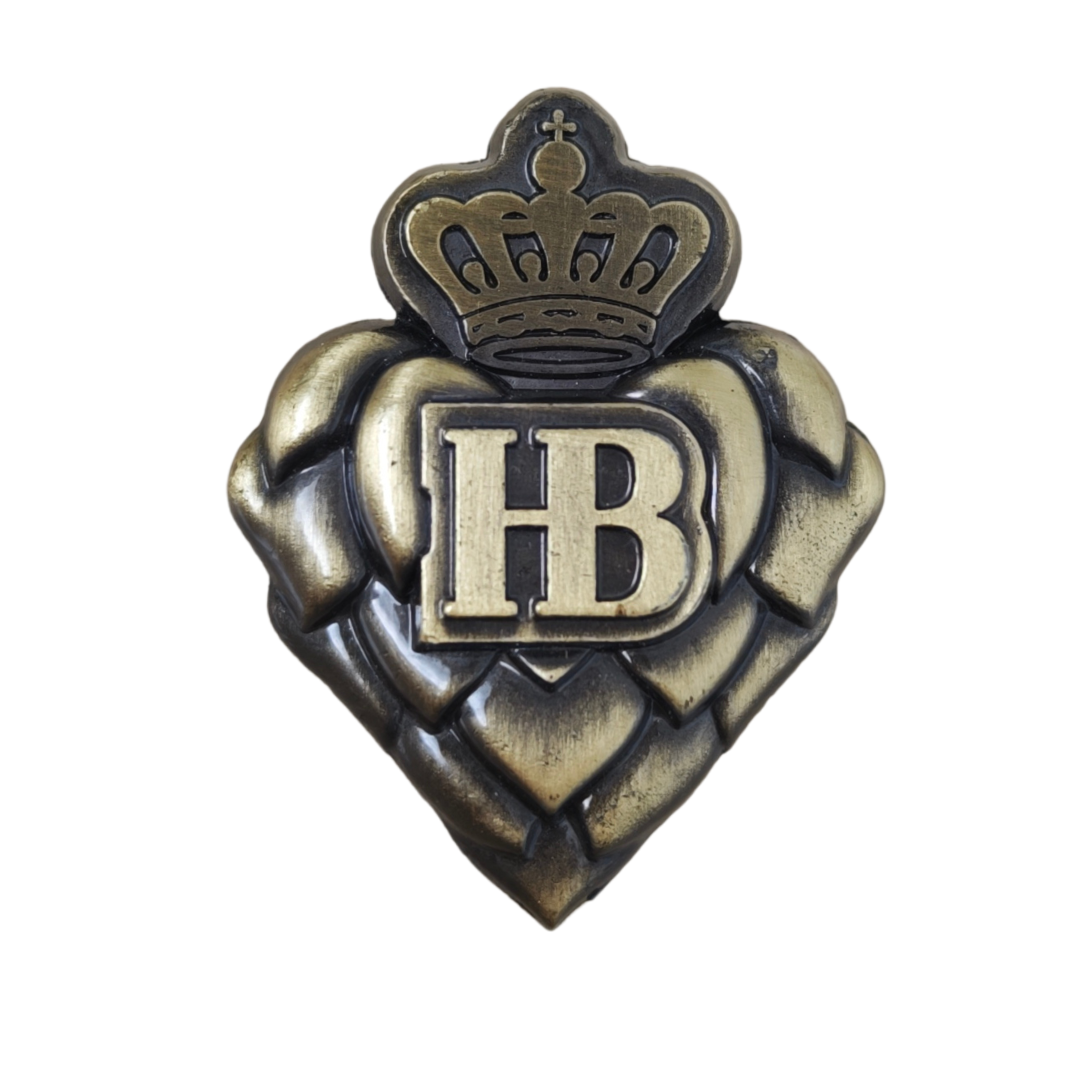 Pin "Hopfen HB", antik-messing