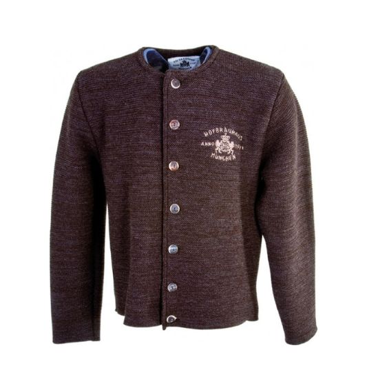 HB men's cardigan "Munich Links" brown