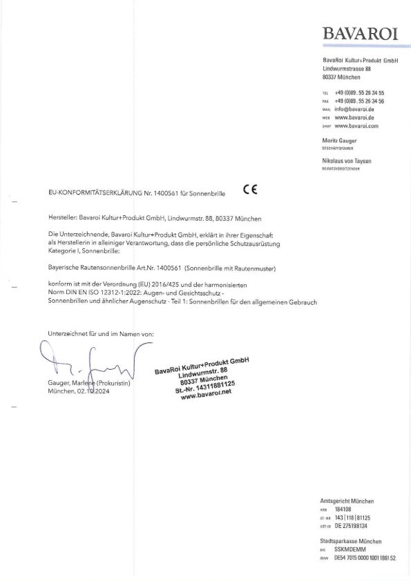 Bayerische Rautensonnenbrille verspiegelt blau