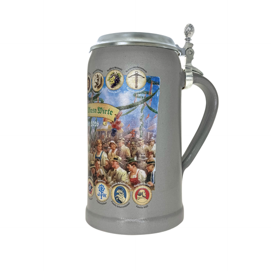 Wiesn Wirte Krug 2026 echt Salzglasiert mit Zinndeckel