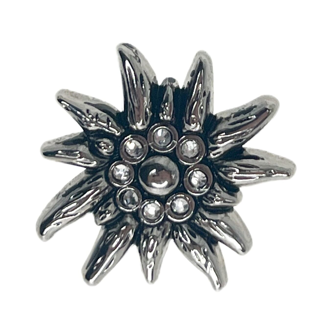 Edelweiss pin with rhinestones