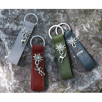 Schlüsselanhänger Edelweiss Oliv mit Reh
