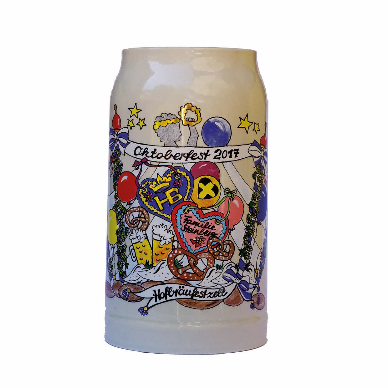 Official Hofbräu Festzelt Wiesn-Krug 2017 with pewter lid